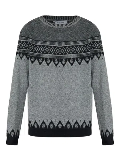 ALEXANDER MCQUEEN ALEXANDER MCQUEEN GEOMETRIC PATTERN WOOL PULLOVER