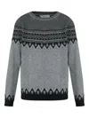 Alexander Mcqueen Mcqueen Skull Fair Isle Wool Crewneck Sweater In Gray
