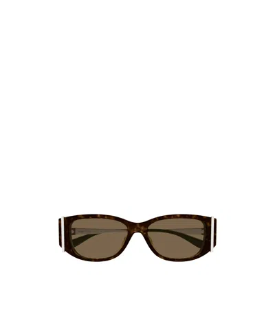 Alexander Mcqueen Geometric Sunglasses In Brown