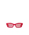 Alexander Mcqueen Geometric Sunglasses With Mcqueen Logo In Red/pink In Pink