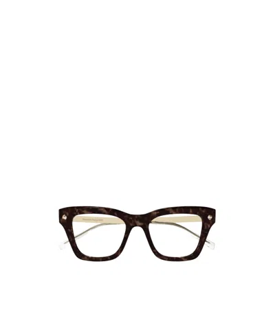 Alexander Mcqueen Geometrically Framed Flat Mirror In Dark Havana
