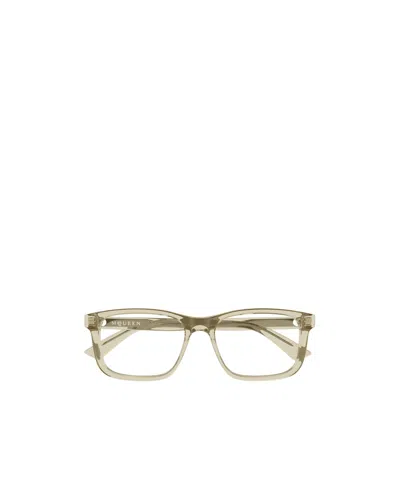 Alexander Mcqueen Geometrically Framed Flat Mirror In Light Yellow