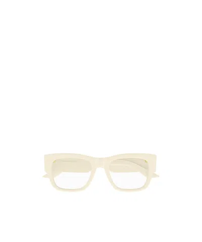 Alexander Mcqueen Geometrically Framed Flat Mirror In Solid-ivory