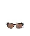 Alexander Mcqueen Logo-print Rectangle-frame Sunglasses In Brown