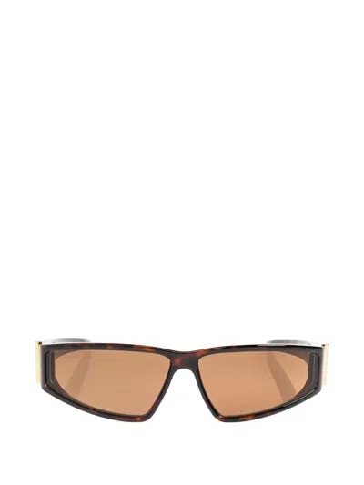 Alexander Mcqueen Geometric-frame Sunglasses In Brown