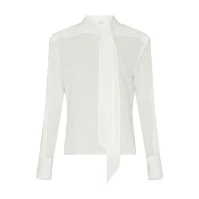Alexander Mcqueen Georgette Collar Shirt In White