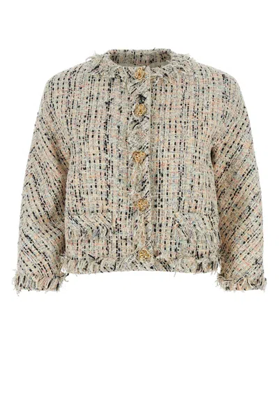 ALEXANDER MCQUEEN MULTICOLOR TWEED BLAZER