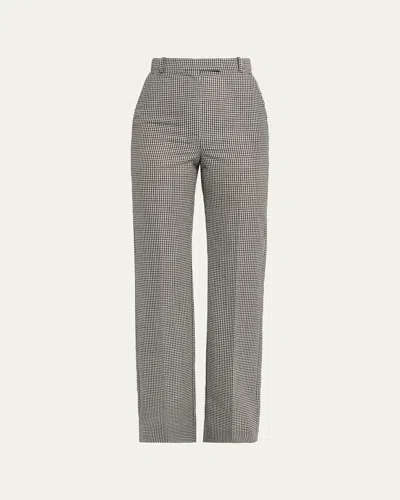 Alexander Mcqueen Gingham Check Straight-leg Trousers In Gray