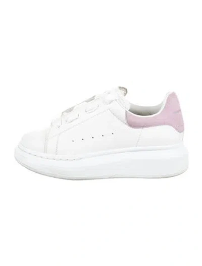 Pre-owned Alexander Mcqueen Kids' Girls' Leather Low Top Sneakers In White