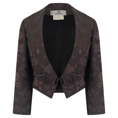 Pre-owned Alexander Mcqueen Givenchy By  F/w 1997 Floral Jacquard Jacket In Black