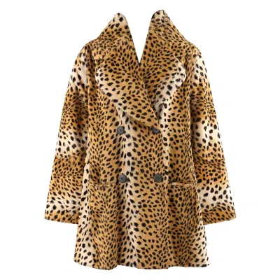 Pre-owned Alexander Mcqueen Givenchy Couture A/w 1997  Cheetah Print Faux Fur Paneled Coat In Brown