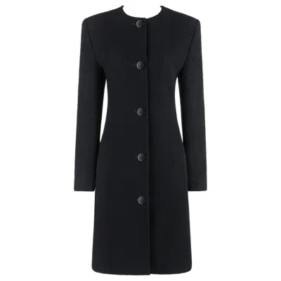 Pre-owned Alexander Mcqueen Givenchy Couture A/w 1998  Black Button Up Tailored Coat