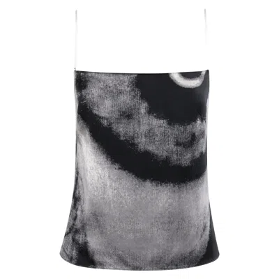 Pre-owned Alexander Mcqueen Givenchy S/s 1999  Black White Abstract Eye Illusion Tank Top