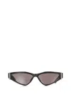 Alexander Mcqueen Cat-eye Black Acetate Sunglasses With Metal Temples In Black