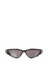 Alexander Mcqueen Cat-eye Black Acetate Sunglasses With Metal Temples In Black