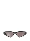 Alexander Mcqueen Cat-eye Black Acetate Sunglasses With Metal Temples In Black