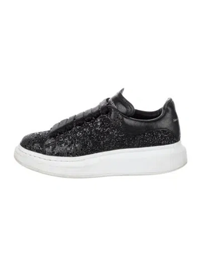 Pre-owned Alexander Mcqueen Glitter Crystal Embellishments Sneakers In Black