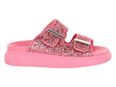 Pre-owned Alexander Mcqueen Glitter Hybrid Sandals (women's) Sneakers In Pink/silver