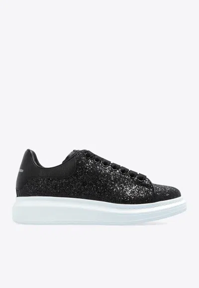 Alexander Mcqueen Glitter Low-top Sneakers In Black