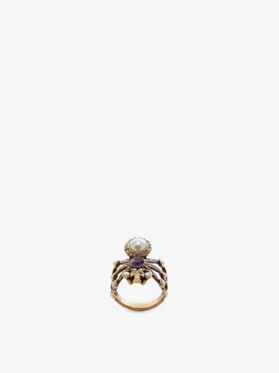 Alexander Mcqueen Gold In Antique Gold-finish