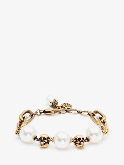 Alexander Mcqueen Gold In Antique Gold-finish