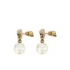 Alexander Mcqueen Pearl Skull Earrings In Gold