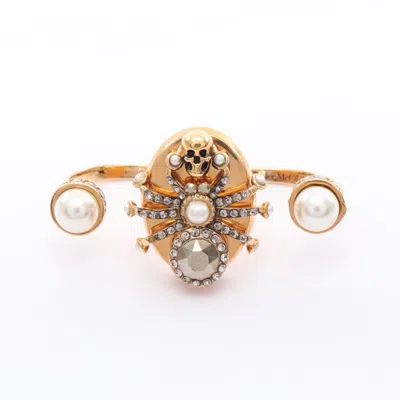 Pre-owned Alexander Mcqueen Gold Gold Plating Band Ring ()