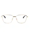 Alexander Mcqueen Gold-gold-transparent Metal Glasses In Neutral