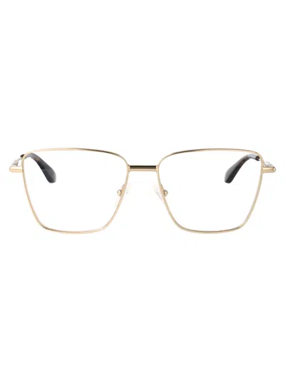 Alexander Mcqueen Gold-gold-transparent Metal Glasses In Neutral
