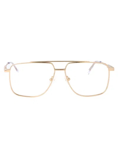 ALEXANDER MCQUEEN ALEXANDER MCQUEEN GOLD METAL OPTICAL GLASSES