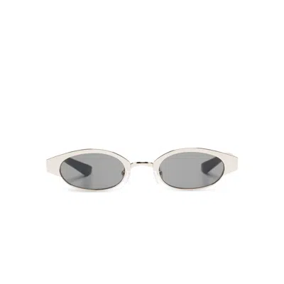 Alexander Mcqueen Gold Sunglasses Women In Gray