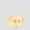 Alexander Mcqueen Gold Tone Metal Ring In Golden