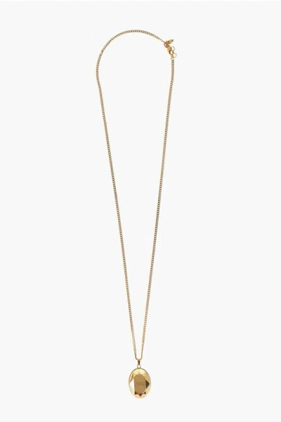 Alexander Mcqueen Golden-effect Chain Necklace With Stone