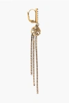 Alexander Mcqueen Golden-effect Seal Drop Earrings With Rhinestone