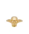 Alexander Mcqueen Golden Skull Ring In Yellow