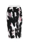 Alexander Mcqueen Embroidered Stretch Viscose Blend Skirt In 9903