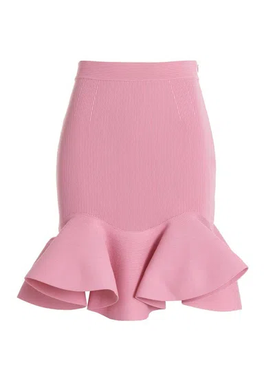 Alexander Mcqueen Gonna 'ruffle' In Pink