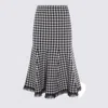 Alexander Mcqueen Black And White Midi Skirt In Black