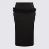 Alexander Mcqueen Buttoned Lace-trimmed Wool Pencil Skirt In Black