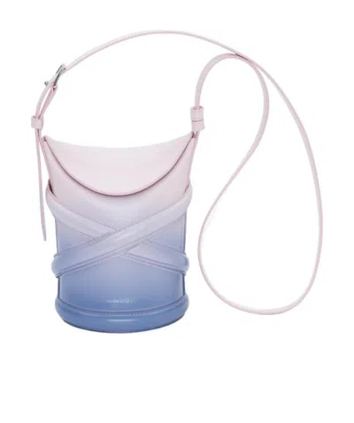 Alexander Mcqueen Gradient-effect Bucket Bag In Blue