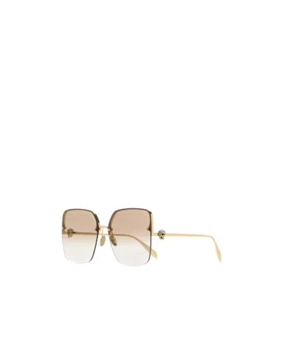 Alexander Mcqueen Gradient Oversize-frame Sunglasses In Brown