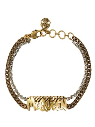 Alexander Mcqueen Graffiti Bracelet In Gold