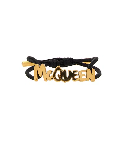 Alexander Mcqueen Graffiti Bracelet In Black