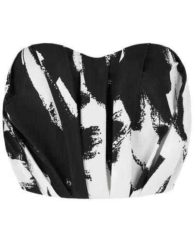 Alexander Mcqueen Graffiti Bustier Top In Multicolor