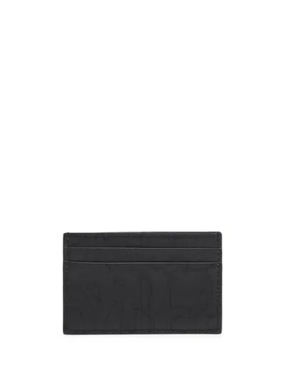 Alexander Mcqueen Graffiti Card Holder Accessories In Black