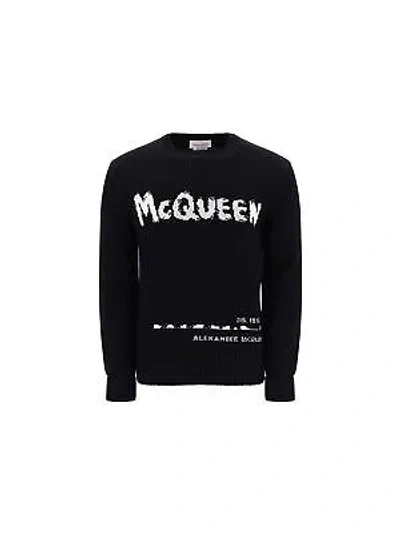 Pre-owned Alexander Mcqueen Graffiti Crew Neck Sweater In Black