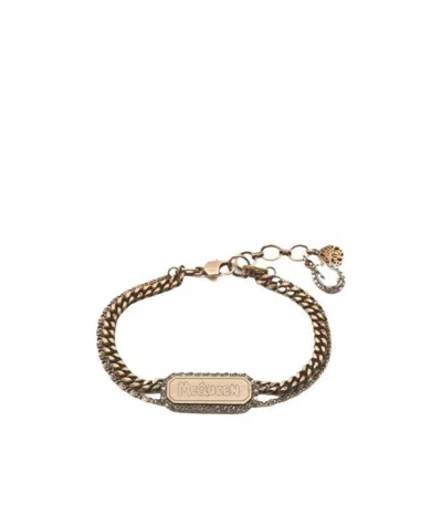 Alexander Mcqueen Graffiti Crystal-embellished Bracelet In Yellow