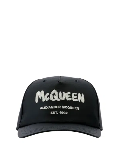 Alexander Mcqueen Graffiti Logo Baseball Cap In Black