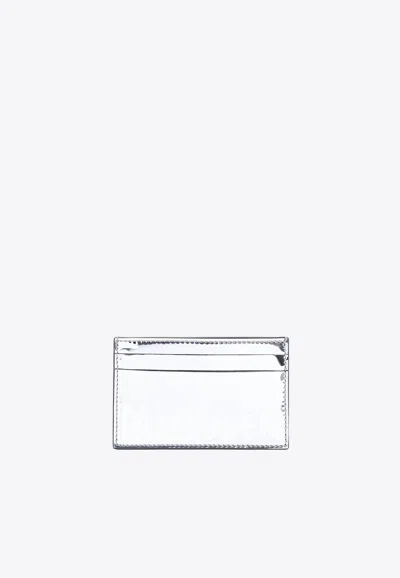 Alexander Mcqueen Graffiti Logo Cardholder In Metallic