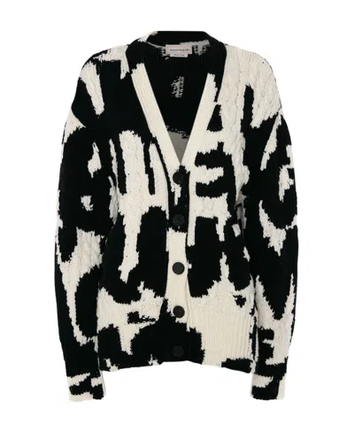 Alexander Mcqueen Graffiti-logo Cardi-coat In Black